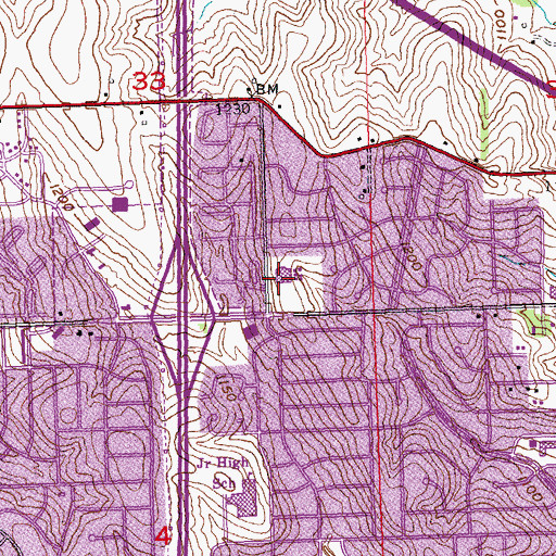 Topographic Map of Masters Elementary School, NE