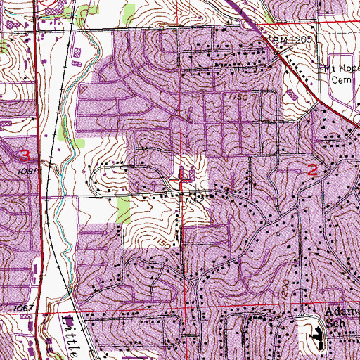 Topographic Map of Boyd Elementary School, NE