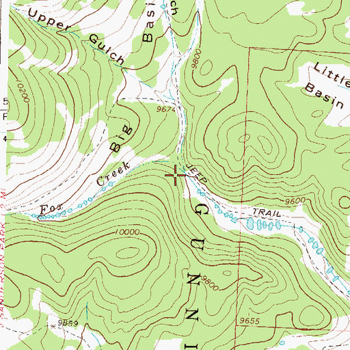 Topographic Map of Fox Creek, CO