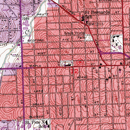 Topographic Map of Benson West Elementary School, NE