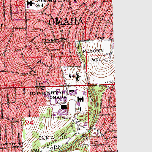 Topographic Map of Saint Margaret Mary School, NE