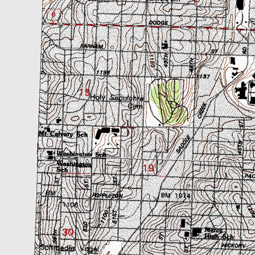 Topographic Map of Mount Calvary Lutheran Elementary School, NE