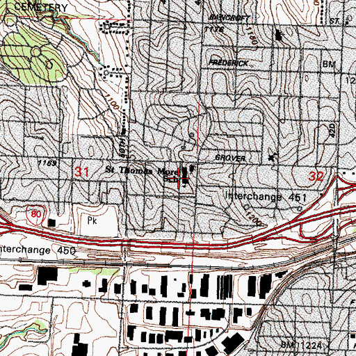 Topographic Map of Saint Thomas More Elementary School, NE