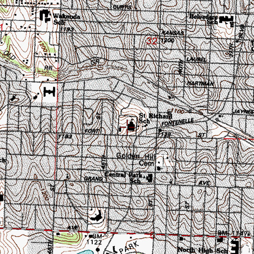 Topographic Map of Saint Richard Elementary School, NE