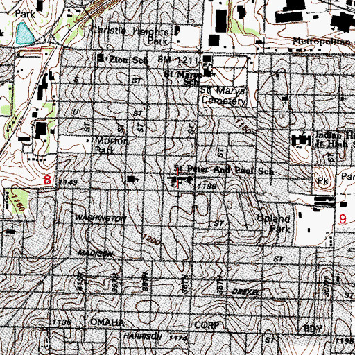 Topographic Map of Saints Peter and Paul Catholic School, NE