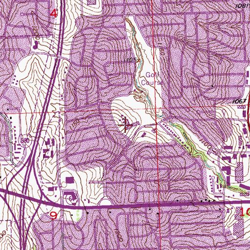 Topographic Map of Dodge Elementary School, NE