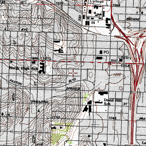Topographic Map of Skinner Magnet Center School, NE