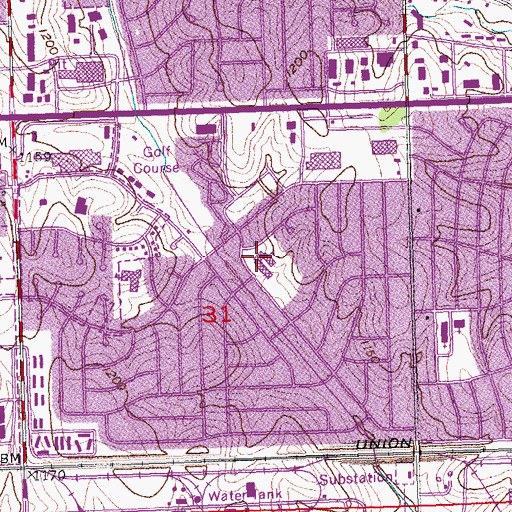 Topographic Map of Oak Valley Elementary School, NE