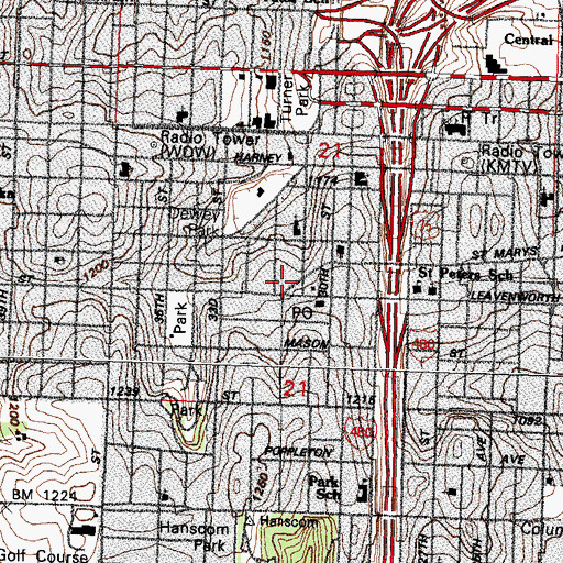 Topographic Map of Jackson Alternative Center, NE