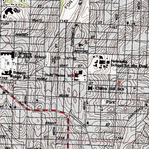 Topographic Map of Holy Name School, NE