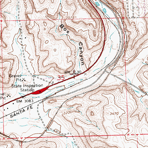 Topographic Map of Box Canyon, AZ