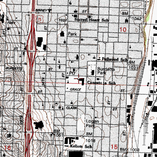 Topographic Map of Conestoga Magnet Elementary School, NE