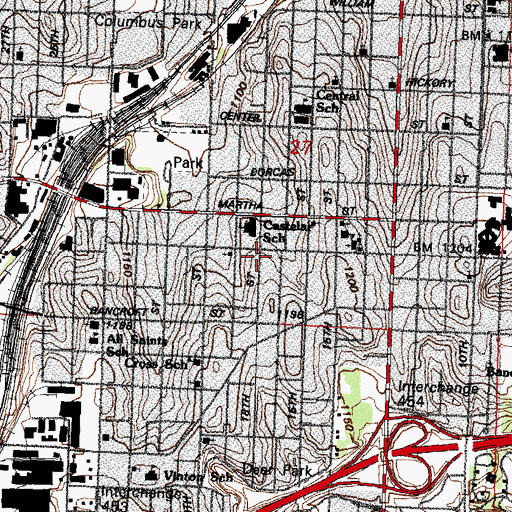 Topographic Map of Wilson Alternative Middle School, NE