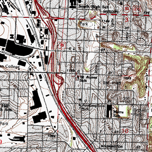 Topographic Map of Saint Agnes Elementary School, NE
