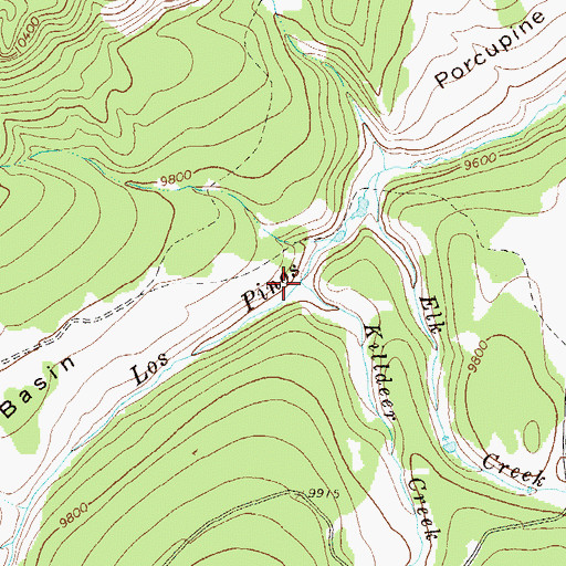 Topographic Map of Killdeer Creek, CO