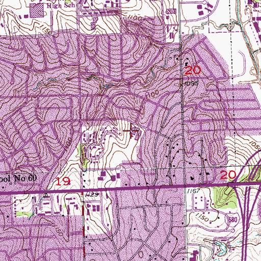 Topographic Map of Crestridge Magnet Center School, NE