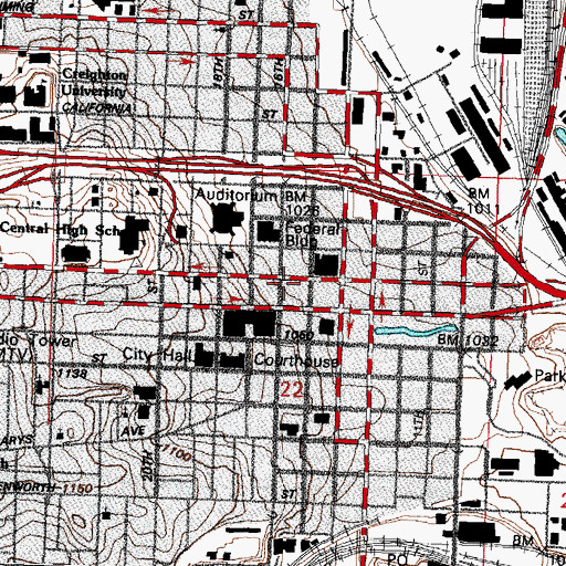 Topographic Map of Federal Office Building, NE