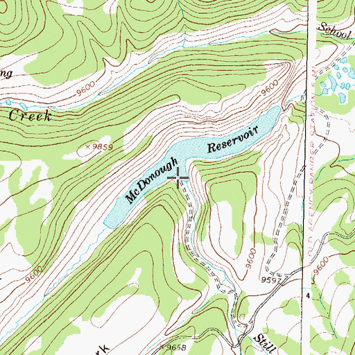 Topographic Map of Bull Creek, CO