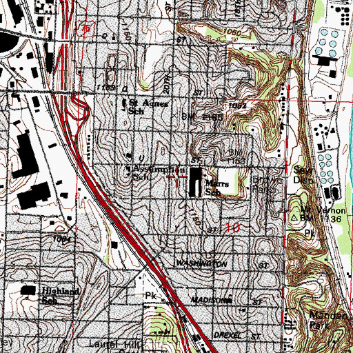 Topographic Map of Sokol South Omaha Czechoslovak Museum, NE