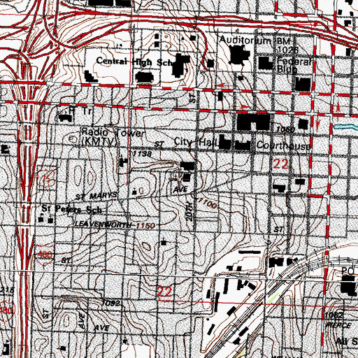 Topographic Map of Omaha Childrens Museum, NE