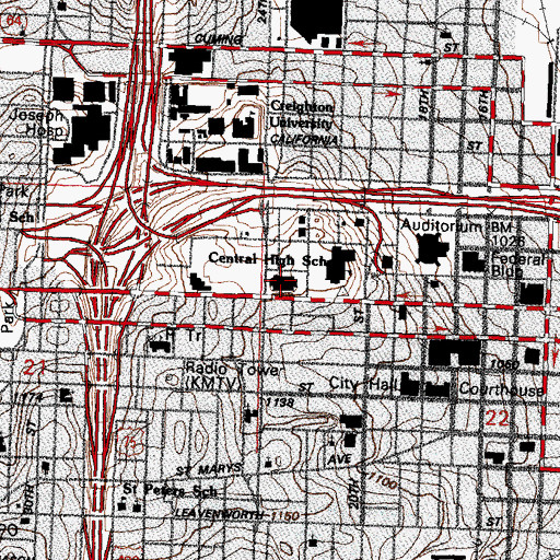 Topographic Map of Joslyn Art Museum, NE