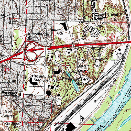 Topographic Map of Henry Doorly Zoo, NE