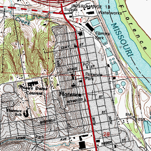 Topographic Map of Winter Quarters Historical Marker, NE