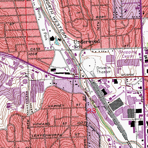 Topographic Map of Beverly Hills Plaza, NE