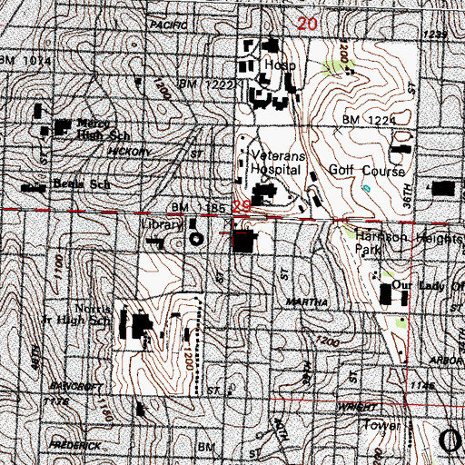 Topographic Map of Center Mall, NE