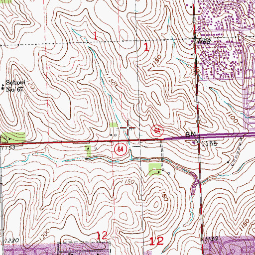 Topographic Map of Hillsborough Plaza, NE