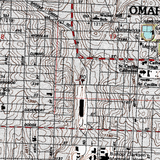 Topographic Map of Midtown Plaza, NE