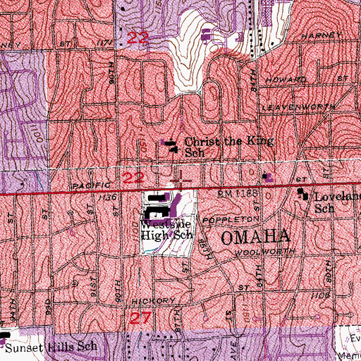 Topographic Map of Countryside Village Shopping Center, NE