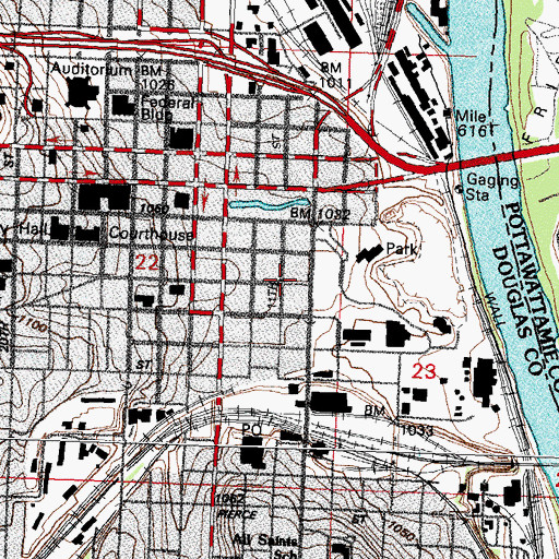 Topographic Map of Old Market, NE