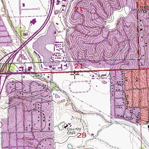 Topographic Map of One Pacific Place Shopping Center, NE