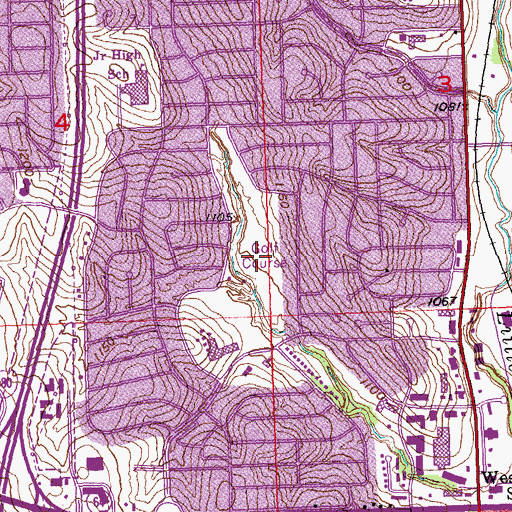 Topographic Map of Warren Swigart Golf Course, NE
