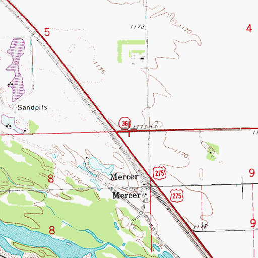 Topographic Map of Platte River History Historical Marker, NE