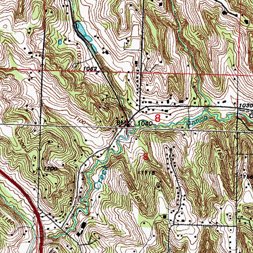 Topographic Map of Ponca Hills Volunteer Fire Department, NE
