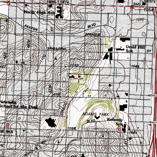 Topographic Map of Malcolm X Historical Marker, NE