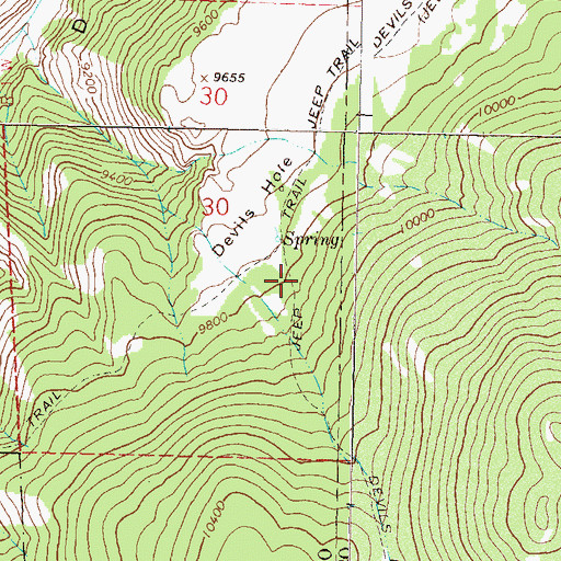 Topographic Map of Devils Hole Trail, CO