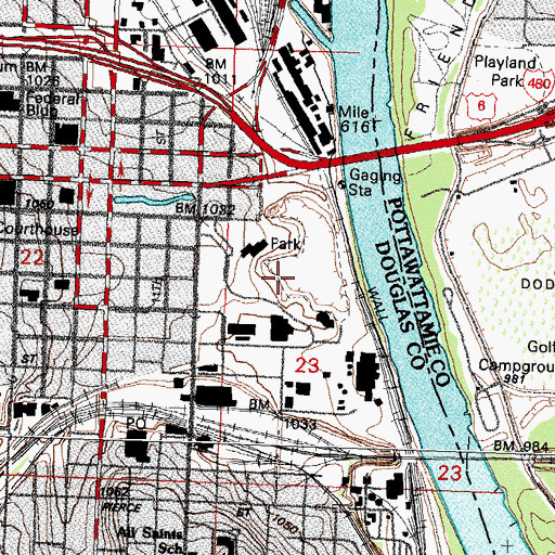 Topographic Map of Heartland of America Park, NE