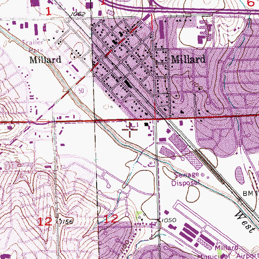 Topographic Map of Vatterott College - Omaha Campus, NE