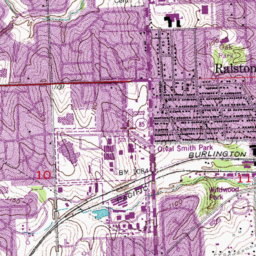 Topographic Map of Xenon  Academy - Omaha, NE