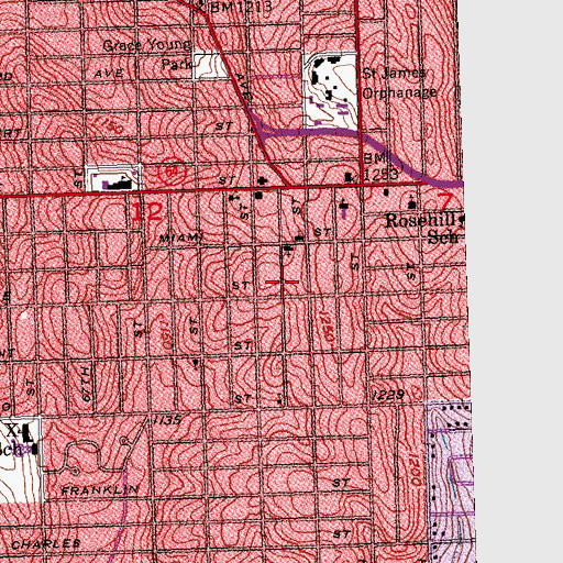 Topographic Map of Madonna School for Exceptional Children, NE