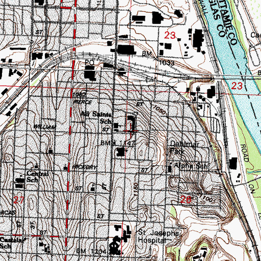 Topographic Map of Grace University Library, NE