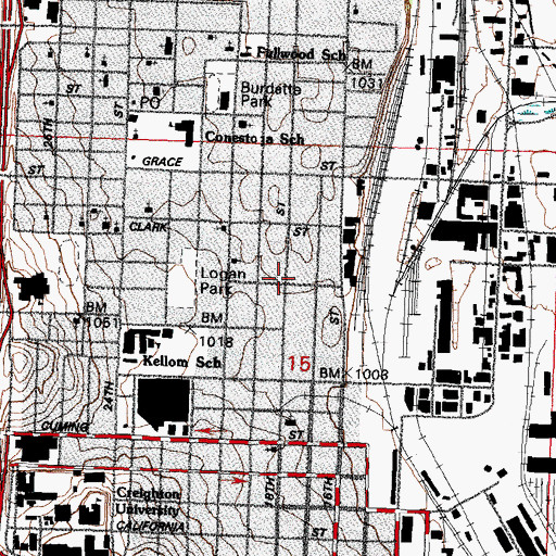 Topographic Map of Kellom Greenbelt Park, NE