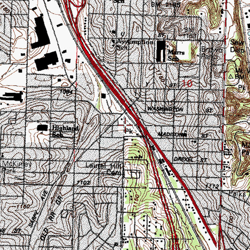 Topographic Map of Albright Park, NE