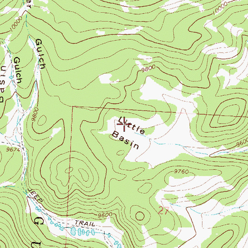 Topographic Map of Little Basin, CO