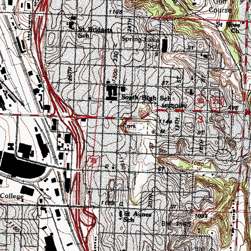 Topographic Map of Athletic Park, NE