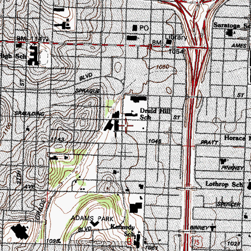 Topographic Map of Spaulding Park, NE