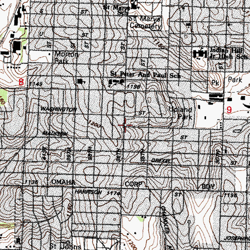Topographic Map of Essex Park, NE